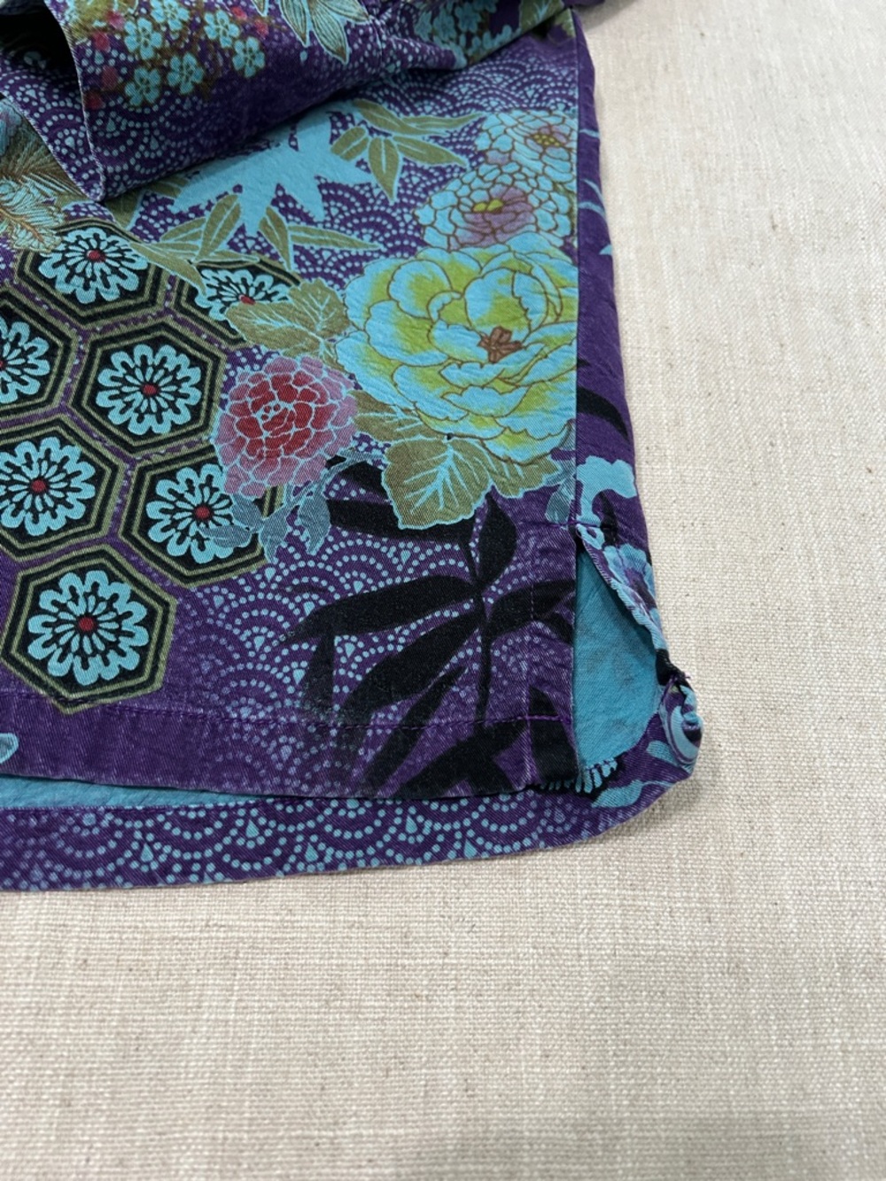 Tianello Aida Blouse Women’s M Vibrant Purple Floral Tencel Button-Up - Picture 13 of 16